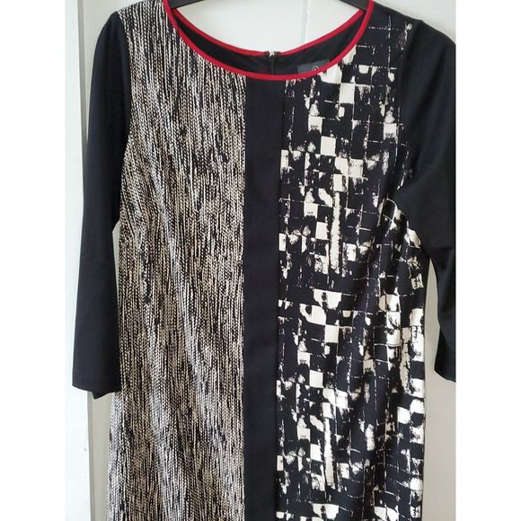 Adrianna Papell Women's Dress Color Block Long Sleeves Knee Length Size 14 - Picture 3 of 12